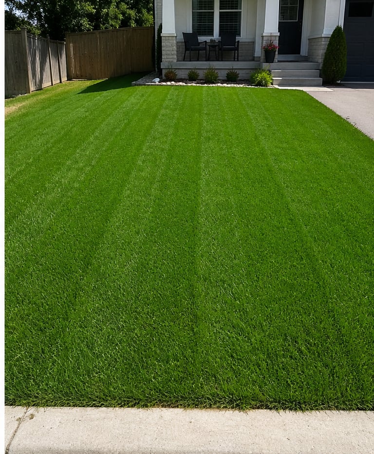 After: front lawn recovery, uniform